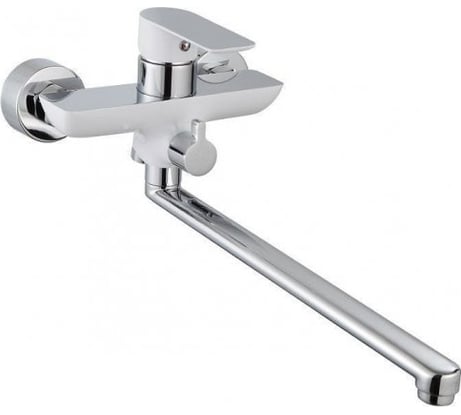 Смеситель для ванны Aquanet AF520-21СW Arctic с длинным изливом, хром/белый 00216778
