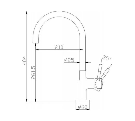 Смеситель для кухни Aquanet сталь, сатин AF210-41S Steel 00225488