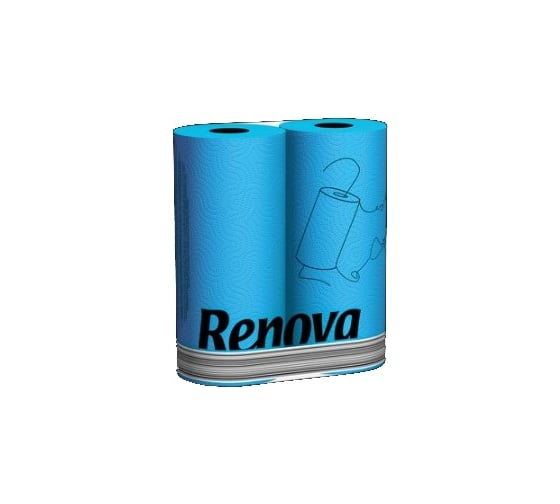 Бумажные полотенца Renova 2 слоя, 2 рулона Blue, 80 отрывов 5601028012003