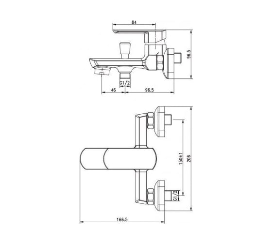 Смеситель для ванны Aquanet AF120-20С Cinetic хром 00216753