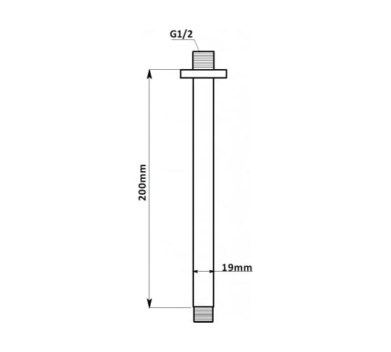 Держатель верхнего душа из потолка Aquanet AF301-93 PASSION 200 мм, 1/2, латунь, хром 00242987