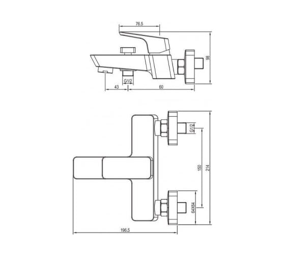 Смеситель для ванны Aquanet AF440-20B Gotic черный матовый 00243292