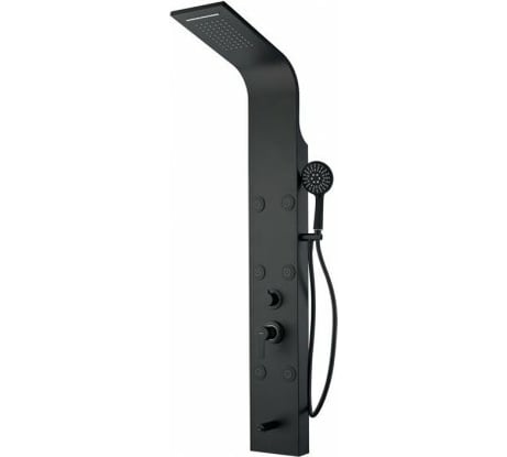 Душевая панель Aquanet AP40-05 Galaxy Black с ИЗЛИВОМ, с верхним водопадом, 6 г/м форс, алюминий/матовый черный 00237440