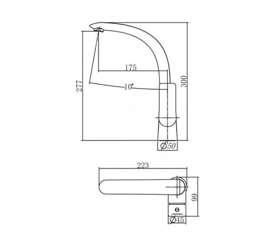 Смеситель для кухни Aquanet AF520-41СW Arctic высокий, хром/бел 00216779