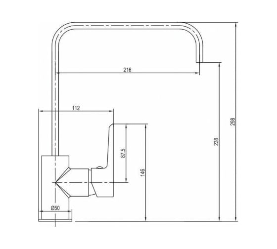Смеситель для кухни Aquanet высокий хром AF320-41С Logic 00216766