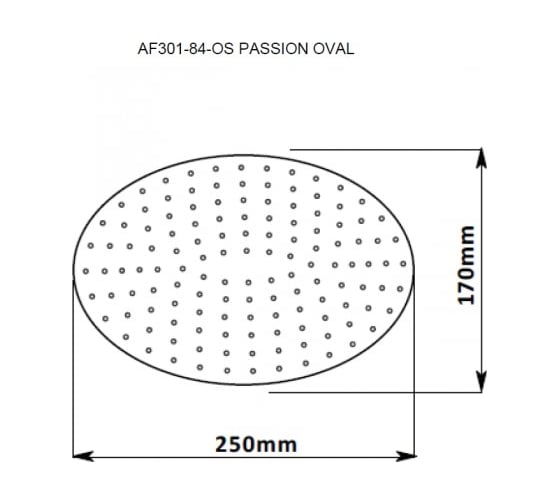 Верхний душ Aquanet AF301-84-OS PASSION OVAL S-size 185х265х2,5 мм, нержавеющий полир. 00242984