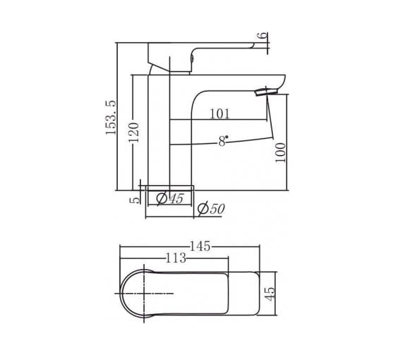Смеситель для умывальника Aquanet AF520-10СW Arctic хром/бел 00216775