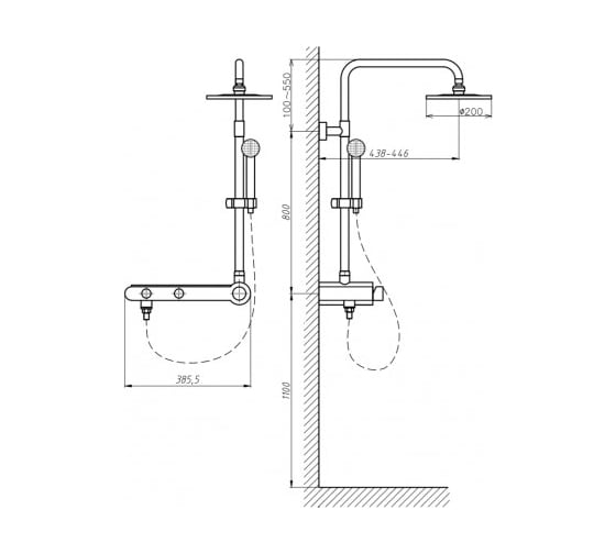 Душевая колонна Aquanet AF212-71S Steel V2 сталь, сатин 00242975