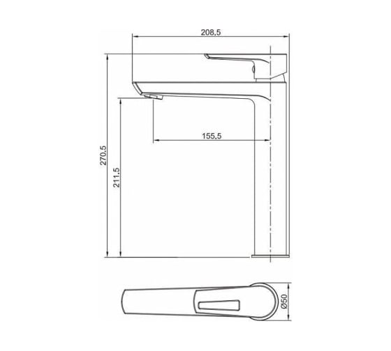 Смеситель для умывальника Aquanet AF320-11С Logic высокий, хром 00216765