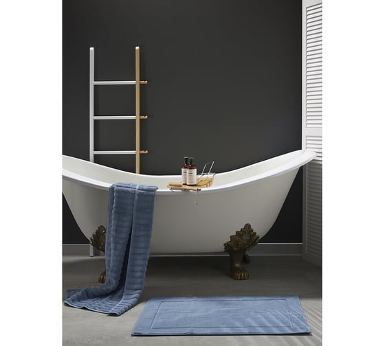 Коврик для ванной Tkano Essential из хлопка, ворсовый, голубого цвета, 50x80 см TK23-BM0007
