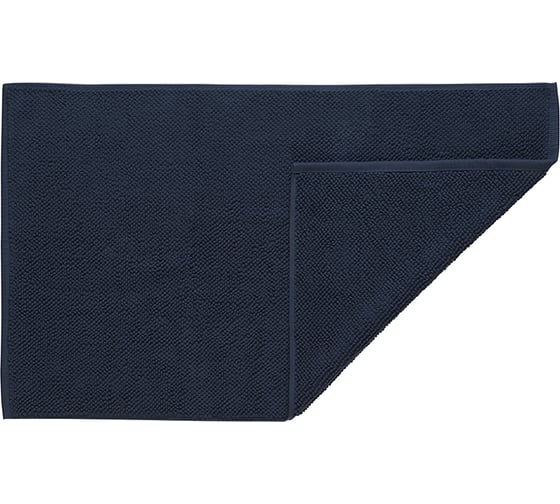 Коврик для ванной Tkano Essential ворсовый, из чесаного хлопка, темно-синего цвета, 50x80 см TK20-BM0002