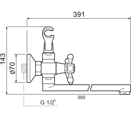 Смеситель для ванны РМС SL71-143P