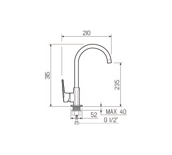 Смеситель для кухни РМС SL134-017F