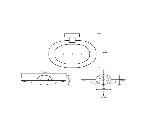 Мыльница BEMETA OVAL овальная 118408041