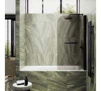 Шторка поворотная на монопетле MaybahGlass 1400х600 мм, толщина 6 мм, бронза матовая + полотенцедержатель MGV-778-6