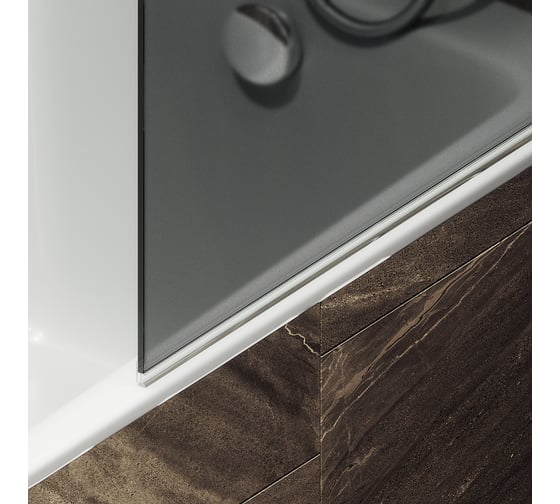 Шторка поворотная на монопетле MaybahGlass 1400х400 мм, толщина 6 мм, графит матовый + полотенцедержатель MGV-768-5