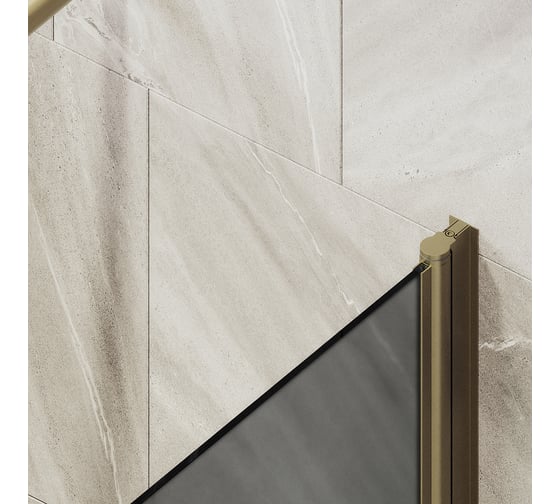 Шторка поворотная на монопетле MaybahGlass 1400х500 мм, толщина 6 мм, графит матовый + полотенцедержатель MGV-774-2