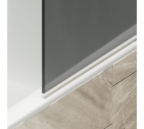Шторка поворотная на монопетле MaybahGlass 1400х500 мм, толщина 6 мм, графит матовый + полотенцедержатель MGV-774-2