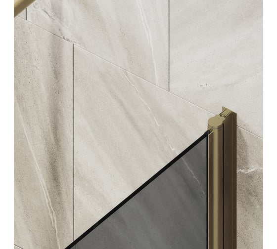Шторка поворотная на монопетле MaybahGlass 1400х400 мм, толщина 6 мм, графит + полотенцедержатель MGV-767-2