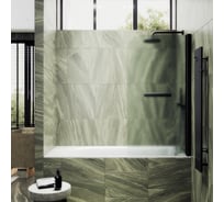 Шторка поворотная на монопетле MaybahGlass 1400х500 мм, толщина 6 мм, сатин + полотенцедержатель MGV-775-6