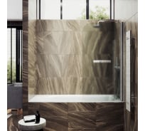 Шторка поворотная на монопетле MaybahGlass 1400х500 мм, толщина 6 мм, сатин + полотенцедержатель MGV-775-5