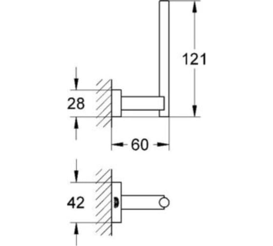 Держатель запасного рулона бумаги Grohe Essentials Cube 40623001