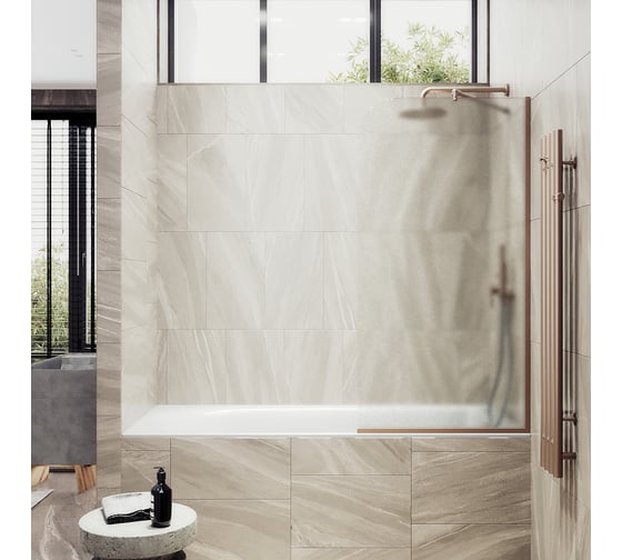 Шторка для ванны в узком профиле MaybahGlass MGV-130-2у 1