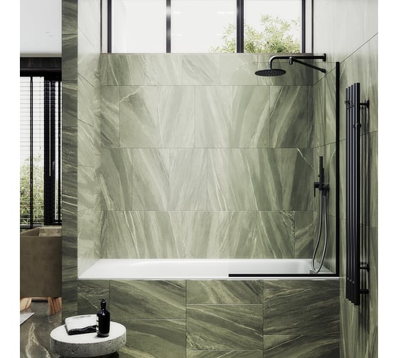 Шторка для ванны в узком профиле MaybahGlass MGV-131-6у 1