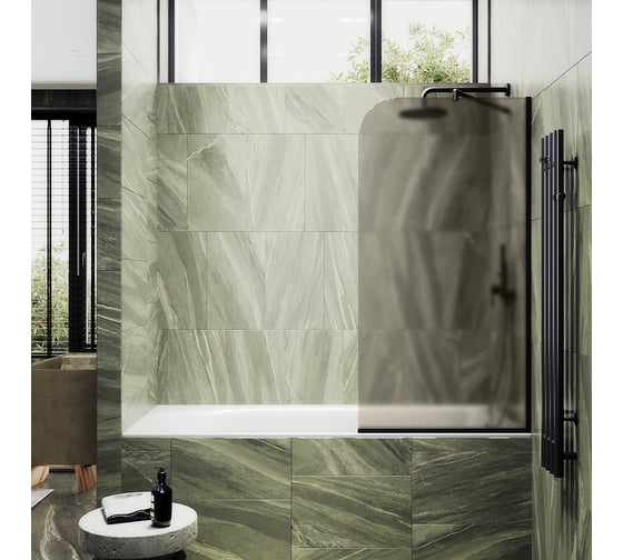 Шторка для ванны в узком профиле MaybahGlass MGV-125-6у 1