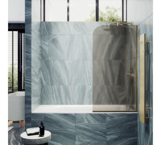 Шторка для ванны в узком профиле MaybahGlass MGV-136-3у 1