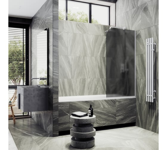Шторка для ванны в узком профиле MaybahGlass MGV-129-1у