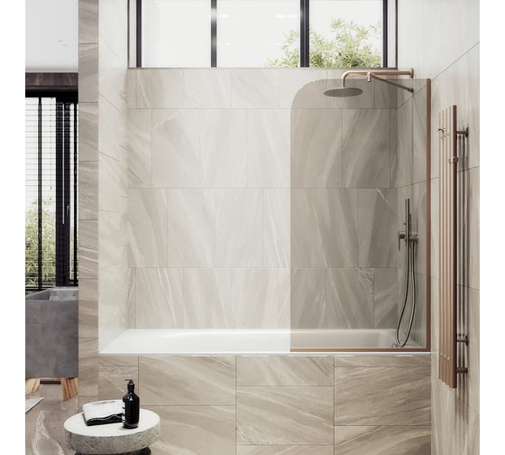 Шторка для ванны в узком профиле MaybahGlass MGV-135-2у 1