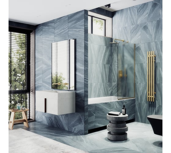 Шторка для ванны в узком профиле MaybahGlass MGV-130-3у