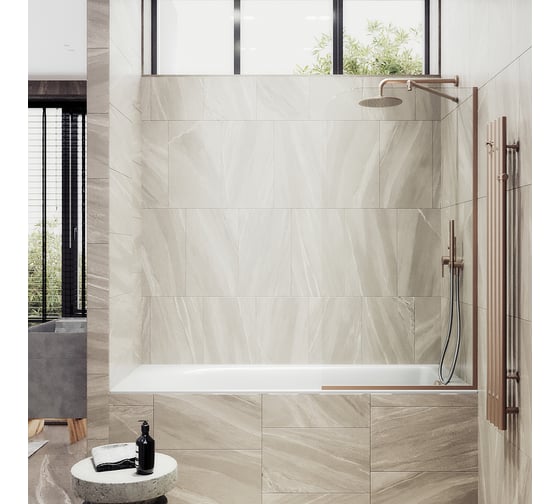 Шторка для ванны в узком профиле MaybahGlass MGV-126-2у