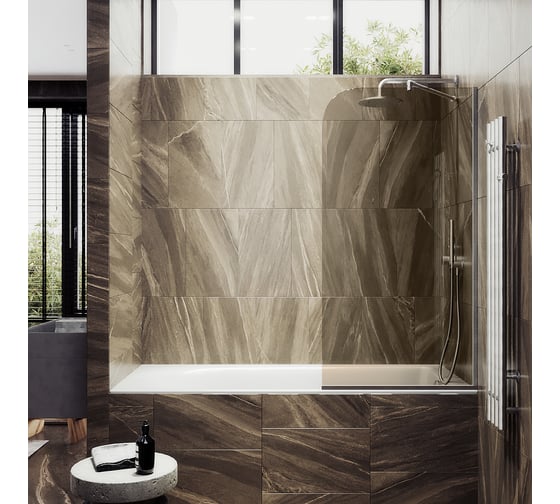 Шторка для ванны в узком профиле MaybahGlass MGV-139-5у 1