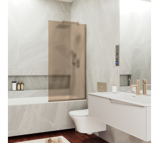 Шторка для ванны в узком профиле MaybahGlass MGV-249-2у