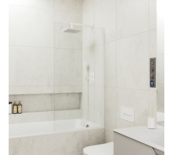 Шторка для ванны в узком профиле MaybahGlass MGV-248-1у