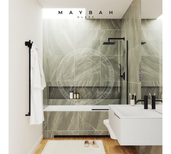 Шторка для ванны в узком профиле MaybahGlass MGV-59-6у