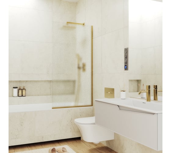 Шторка для ванны в узком профиле MaybahGlass MGV-253-3у