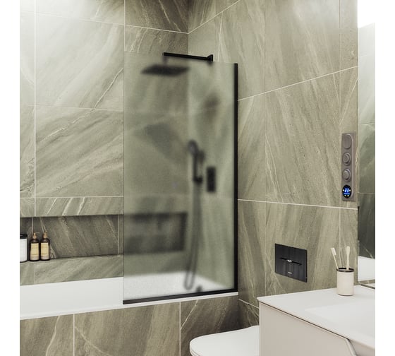 Шторка для ванны в узком профиле MaybahGlass MGV-253-6у 1