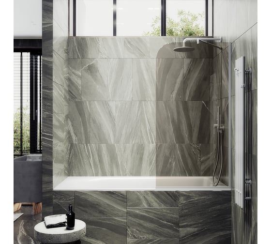 Шторка для ванны в узком профиле MaybahGlass MGV-69-1у 1