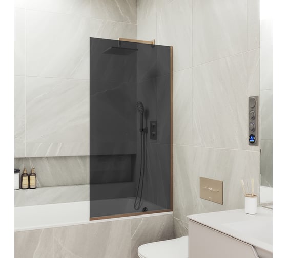 Шторка для ванны в узком профиле MaybahGlass MGV-252-2у