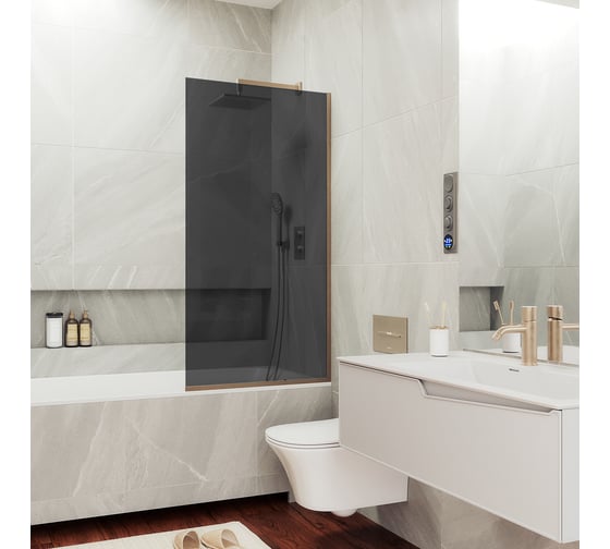 Шторка для ванны в узком профиле MaybahGlass MGV-252-2у