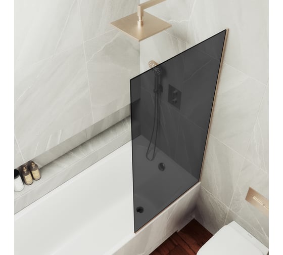 Шторка для ванны в узком профиле MaybahGlass MGV-252-2у