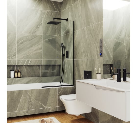 Шторка для ванны в узком профиле MaybahGlass MGV-63-6у