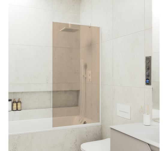 Шторка для ванны в узком профиле MaybahGlass MGV-68-1у