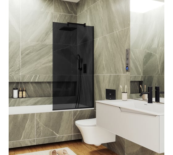Шторка для ванны в узком профиле MaybahGlass MGV-79-6у