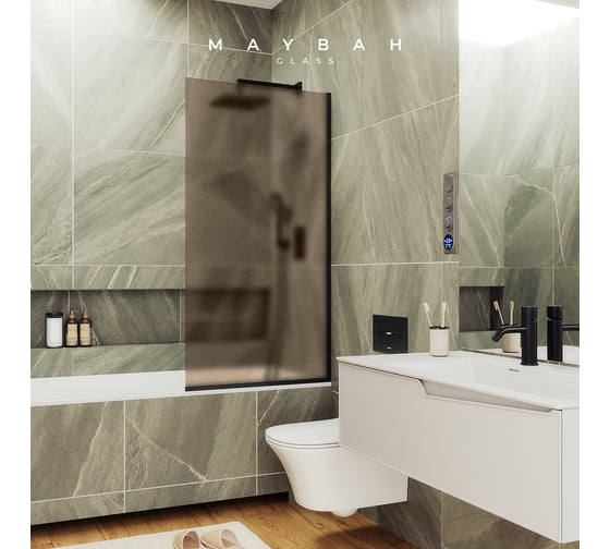 Шторка для ванны в узком профиле MaybahGlass MGV-74-6у