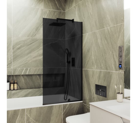Шторка для ванны в узком профиле MaybahGlass MGV-78-6у 1