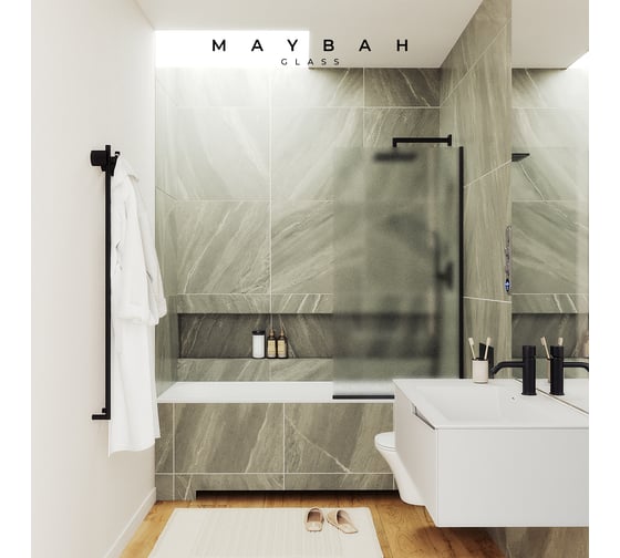 Шторка для ванны в узком профиле MaybahGlass MGV-90-6у